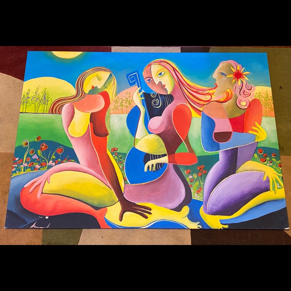 Colorful Large Abstract Canvas Painting